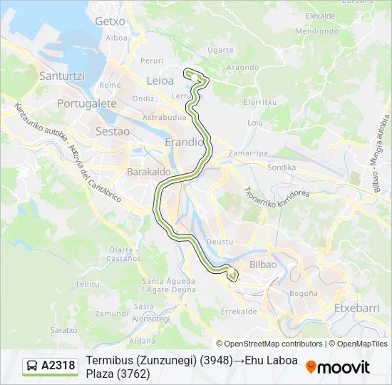 A2318 Bus Line Map