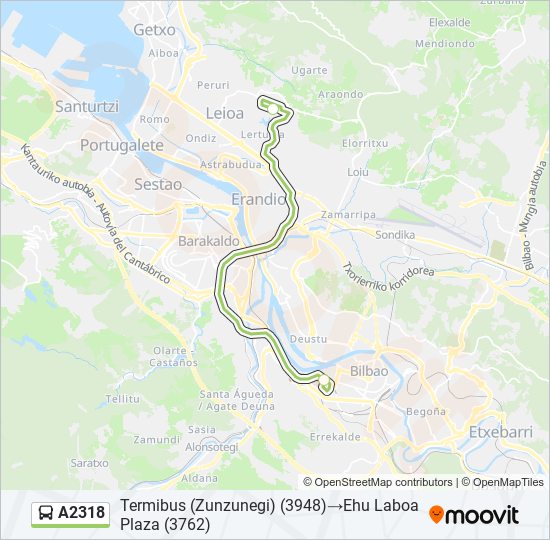 A2318 bus Line Map