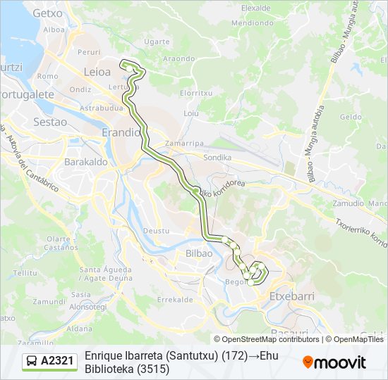 Mapa de A2321 de autobús