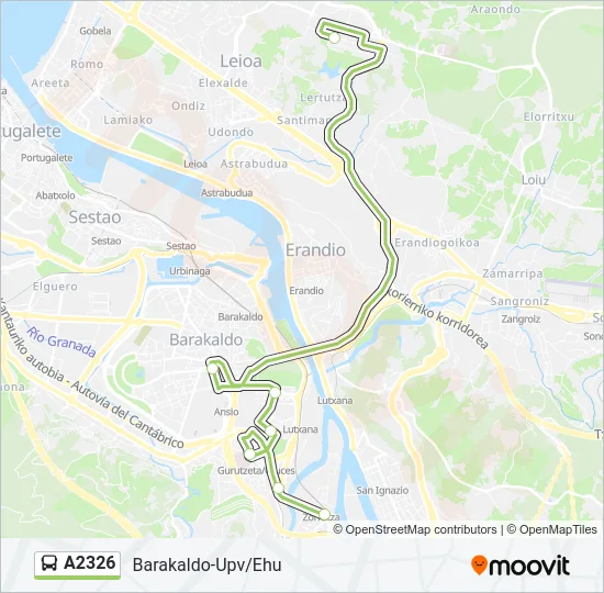 A2326 bus Mapa de línia