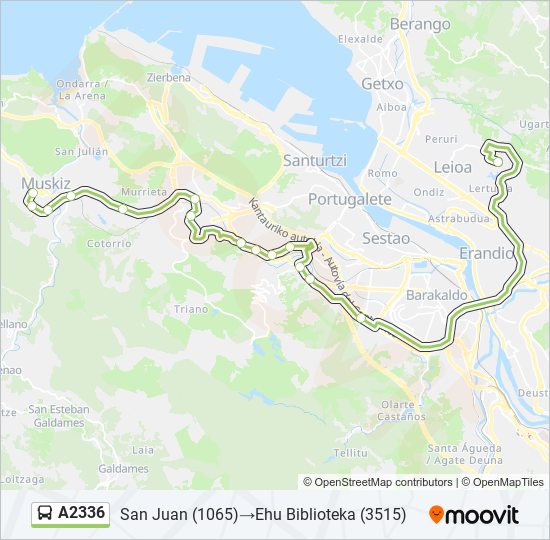 A2336 bus Line Map