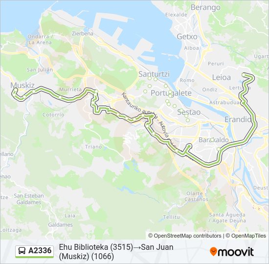 A2336 bus Mapa de línia