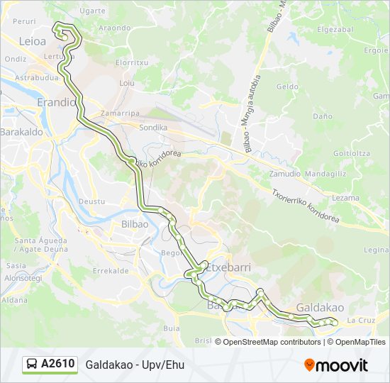 A2610 bus Line Map