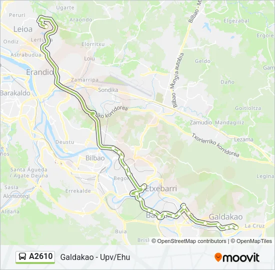 A2610 Bus Line Map