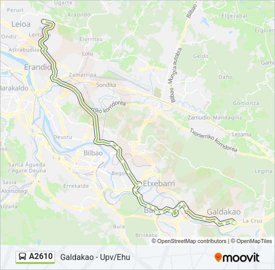 A2610 Bus Line Map
