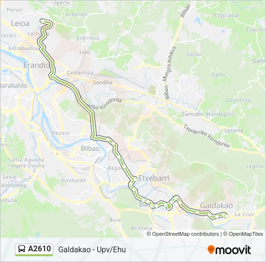 A2610 Bus Line Map