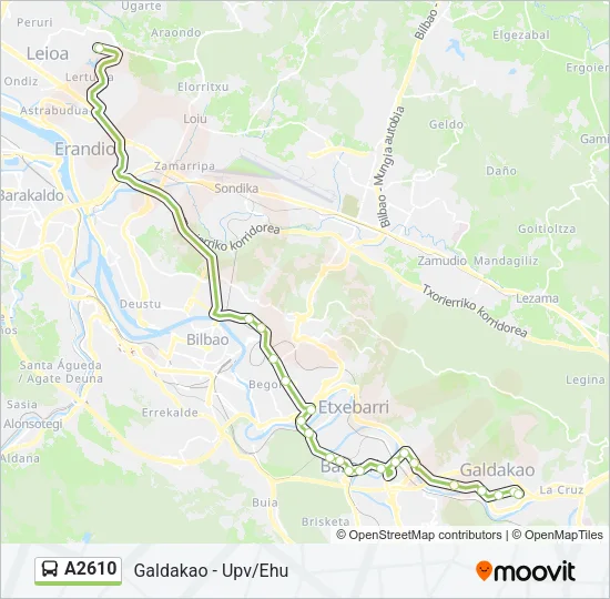 A2610 Bus Line Map
