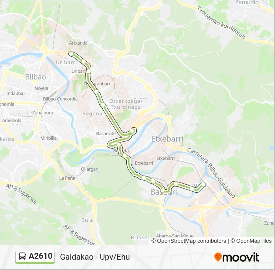 A2610 Bus Line Map