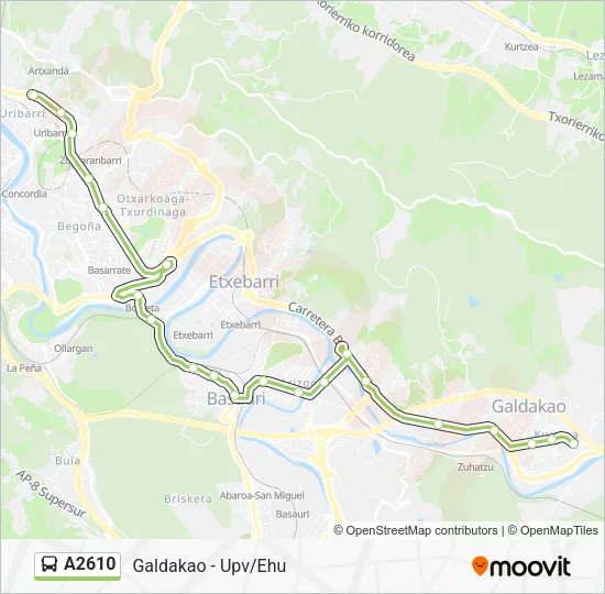 A2610 Bus Line Map