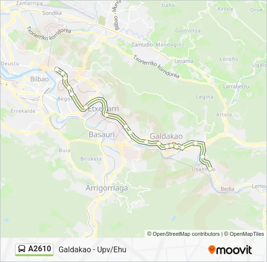 A2610 Bus Line Map