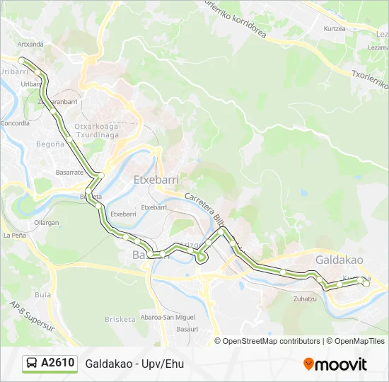 A2610 Bus Line Map