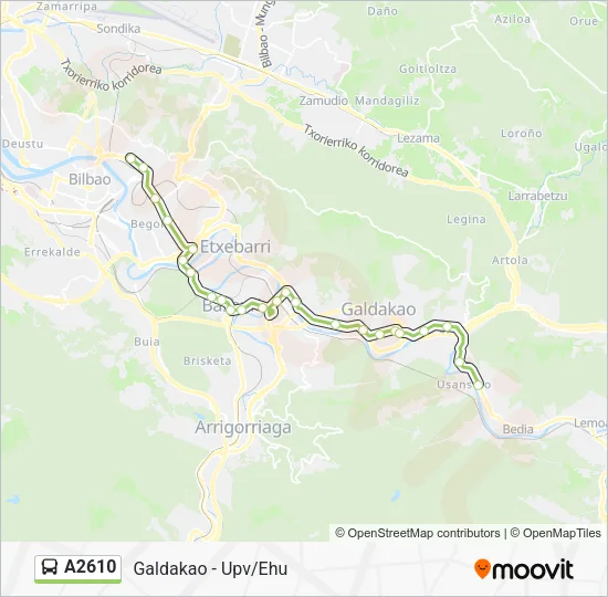 A2610 Bus Line Map