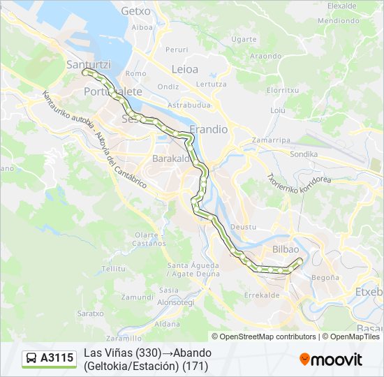 A3115 bus Line Map