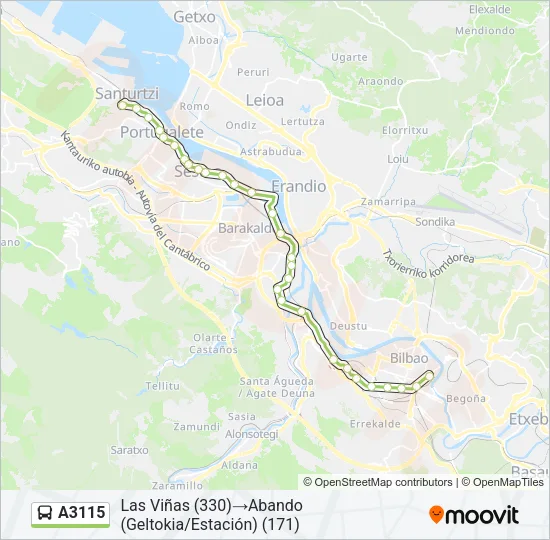 A3115 Bus Line Map