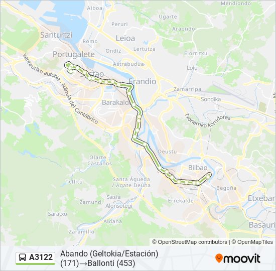 A3122 bus Line Map