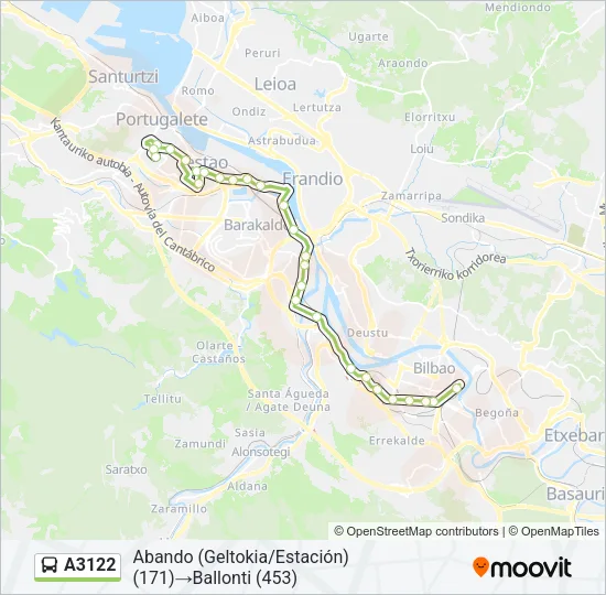 A3122 Bus Line Map
