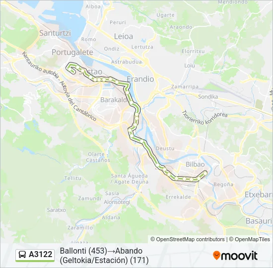 A3122 Bus Line Map