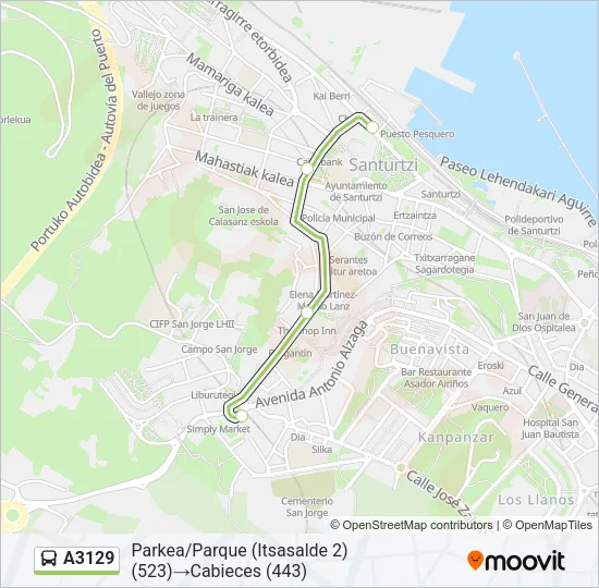 A3129 Bus Line Map