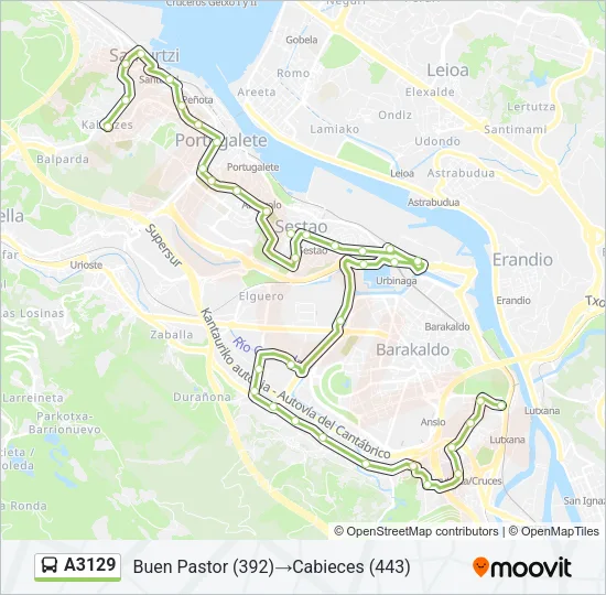 A3129 Bus Line Map
