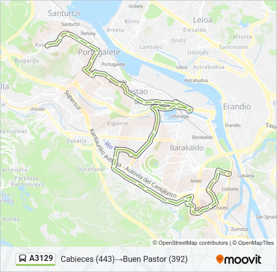 A3129 Bus Line Map