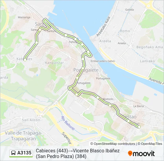 A3135 Bus Line Map