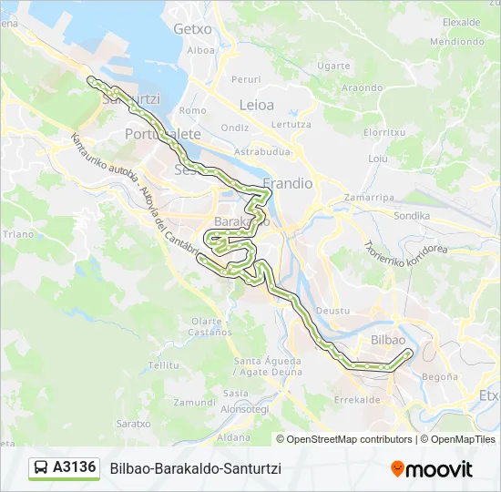 A3136 Bus Line Map