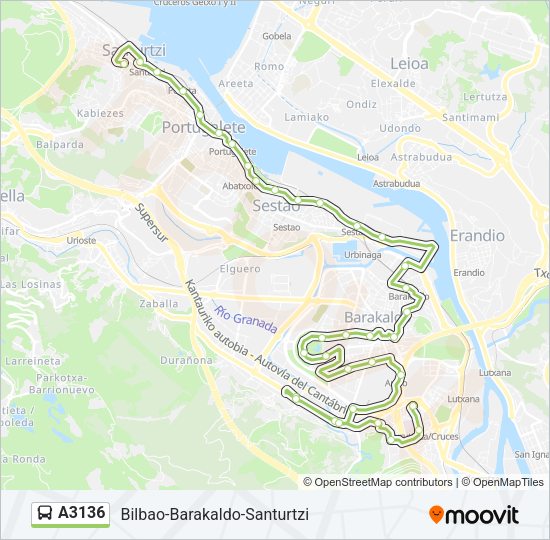A3136 Bus Line Map