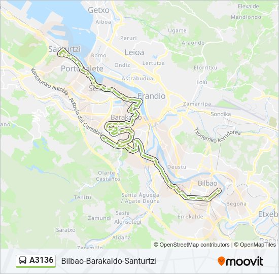 A3136 Bus Line Map