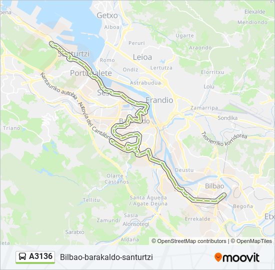 A3136 bus Line Map