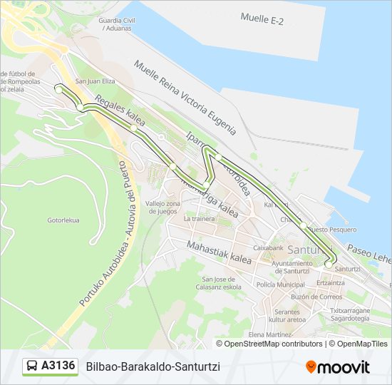 A3136 Bus Line Map