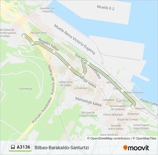 A3136 Bus Line Map