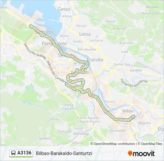 A3136 Bus Line Map