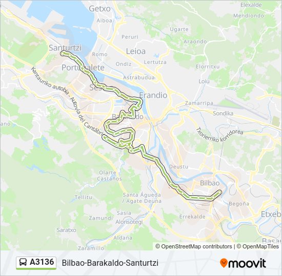 A3136 Bus Line Map