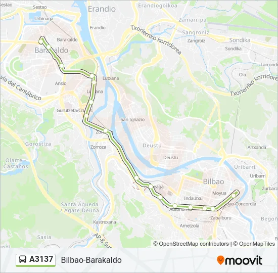 A3137 Bus Line Map