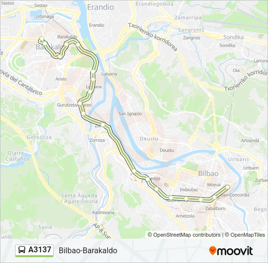 A3137 Bus Line Map
