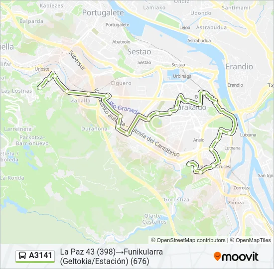 A3141 Bus Line Map