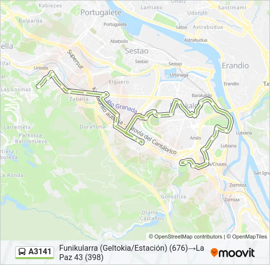 A3141 Bus Line Map