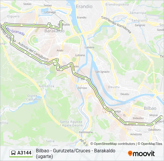 A3144 Bus Line Map
