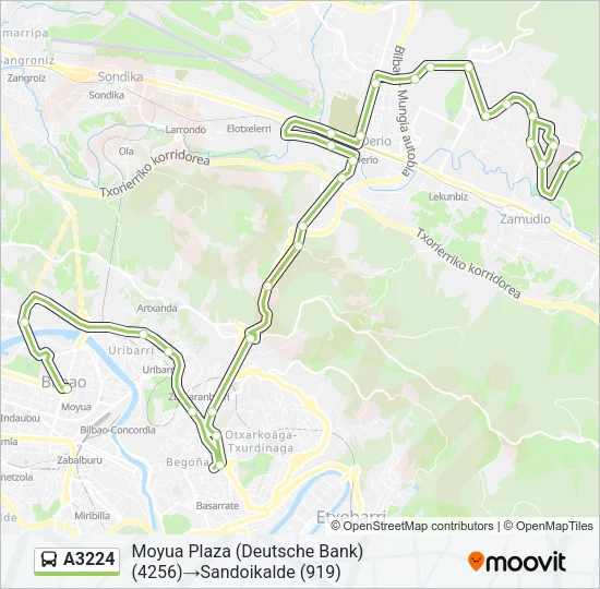 A3224 bus Mapa de línia