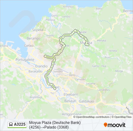 Mapa de A3225 de autobús