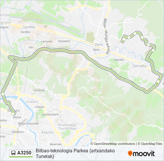 A3250 bus Mapa de línia