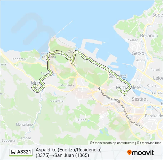 A3321 bus Mapa de línia