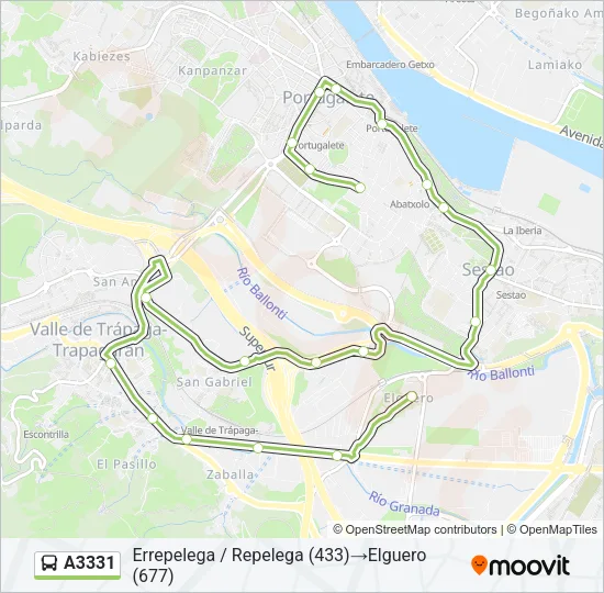 A3331 Bus Line Map