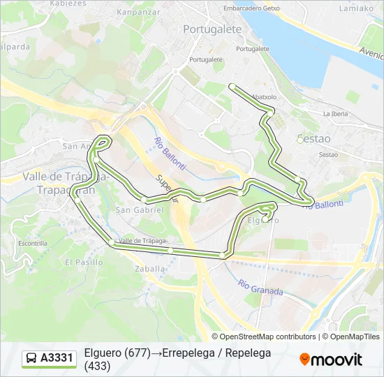 A3331 Bus Line Map