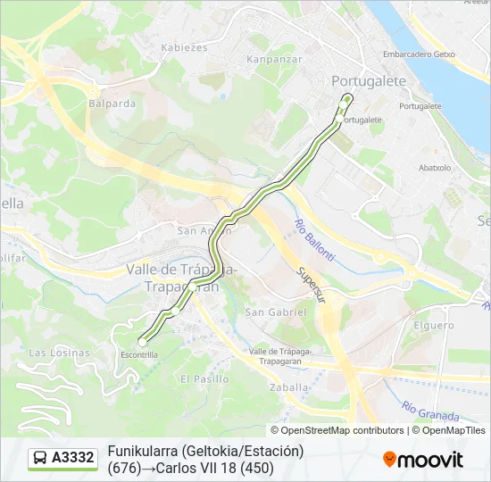 A3332 Bus Line Map