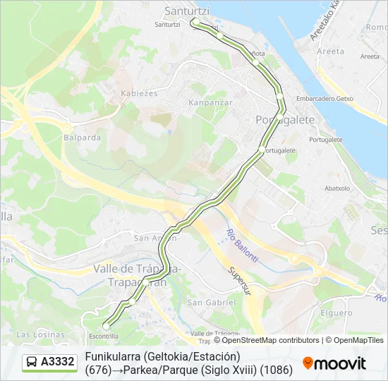 A3332 Bus Line Map