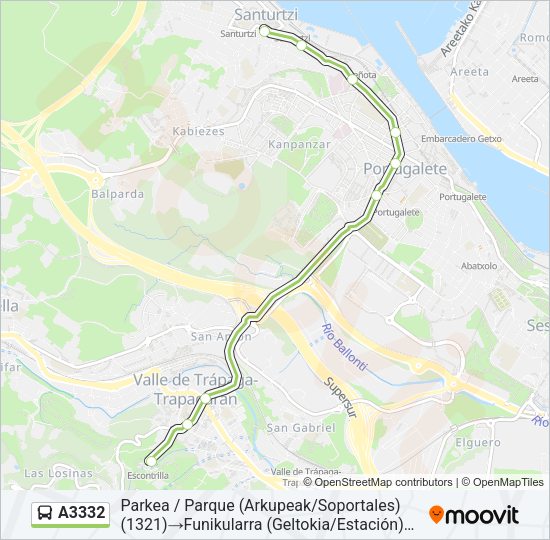 A3332 Bus Line Map