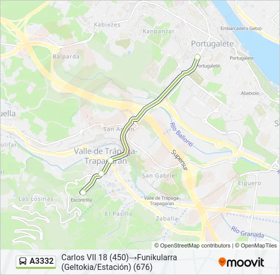 A3332 Bus Line Map