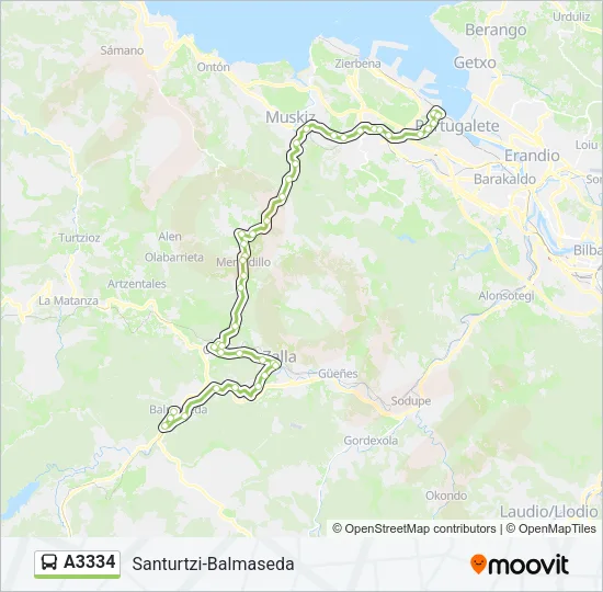 A3334 Bus Line Map