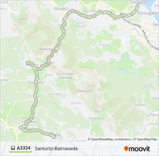 A3334 Bus Line Map